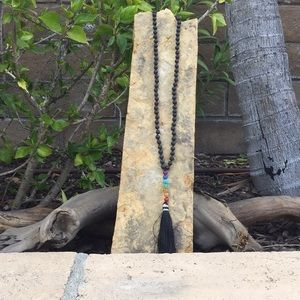 Lava Bead Necklace with beads for the 7 Chakras